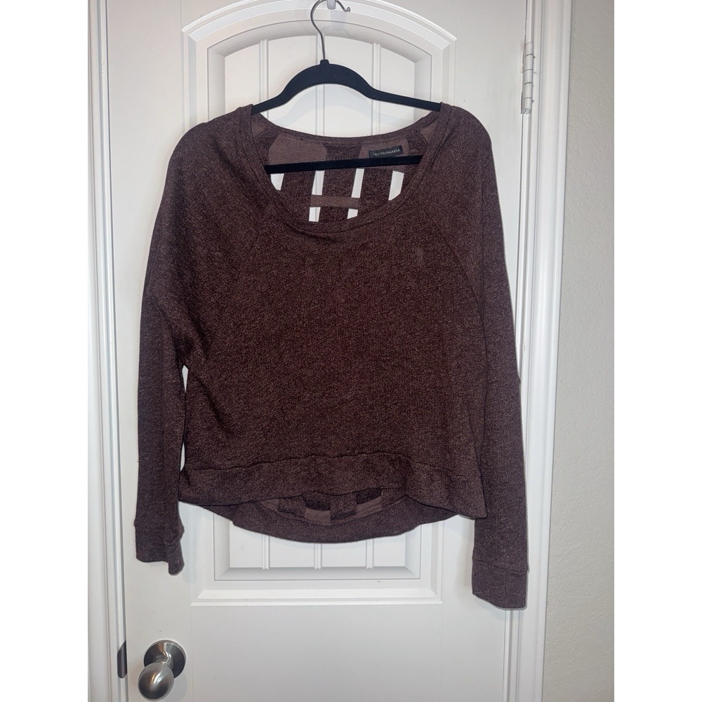 Obey Propaganda Lattice Back Thrash Sweater Size M Brown Punk Streetwear